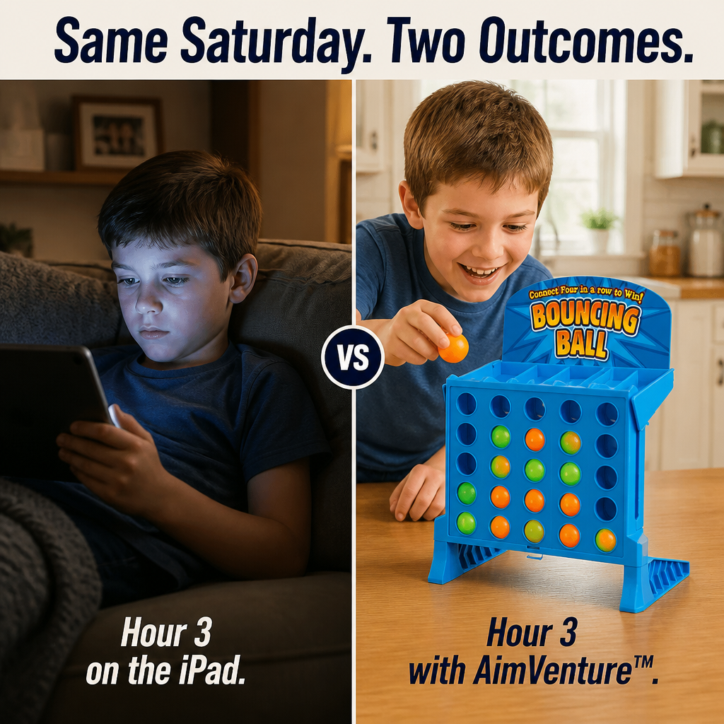 AimVenture™ — Bounce-Shoot Connect 4 That Pulls Kids Away from Screens and Sparks Loud Laughter