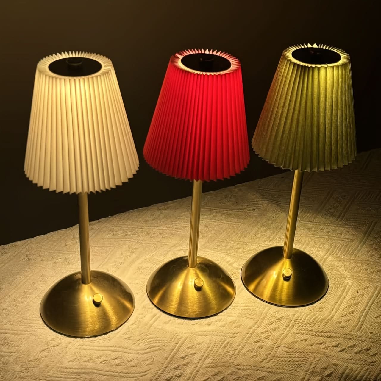 Rechargeable LED Table Lamp Set with Touch Control - 3 Color Modes