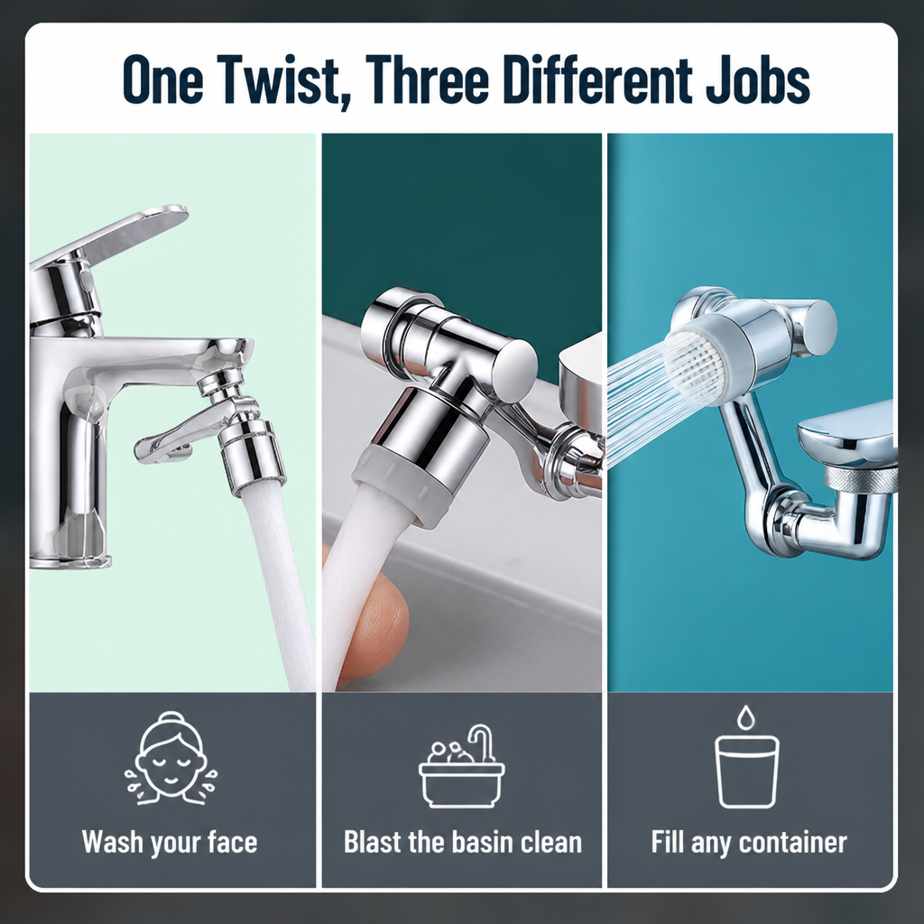 HydraFlex™ — No More Splashing, Access Every Sink Corner Instantly | 60-Day Guarantee