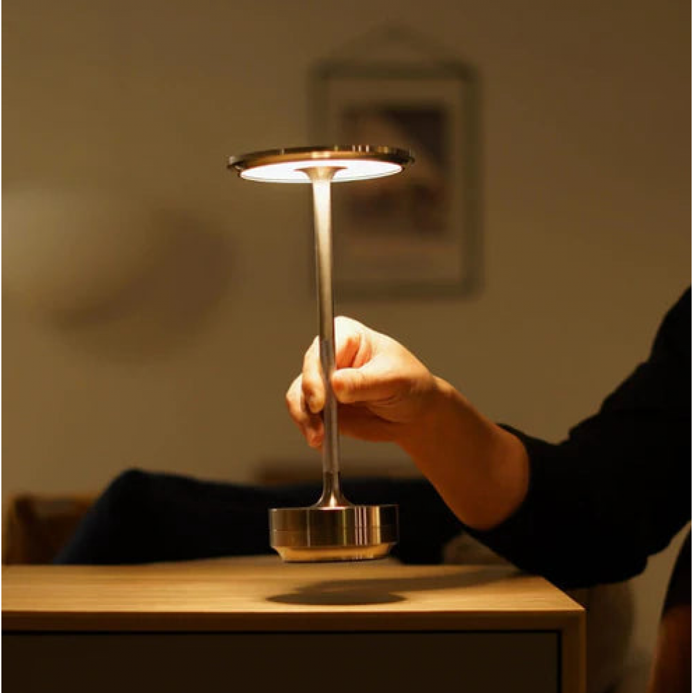 Wireless LED Desk Lamp with Touch Dimmer – Aluminum Build, IP44 Rated