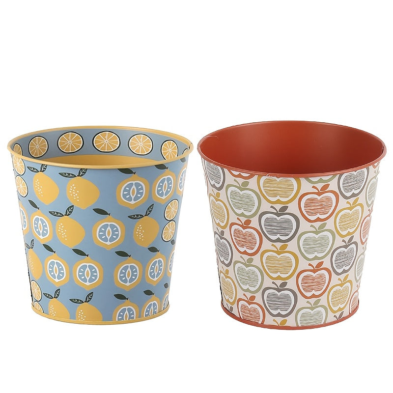 Charming Metal Planter Duo for Elegant Indoor Gardens