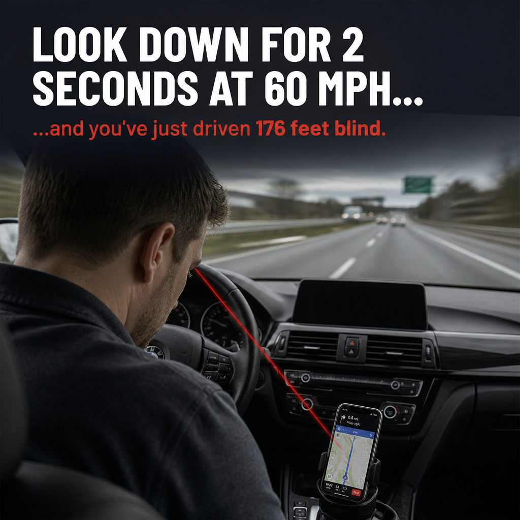 GripLock™ — Attach Your Phone to the Sun Visor for Eye-Level GPS