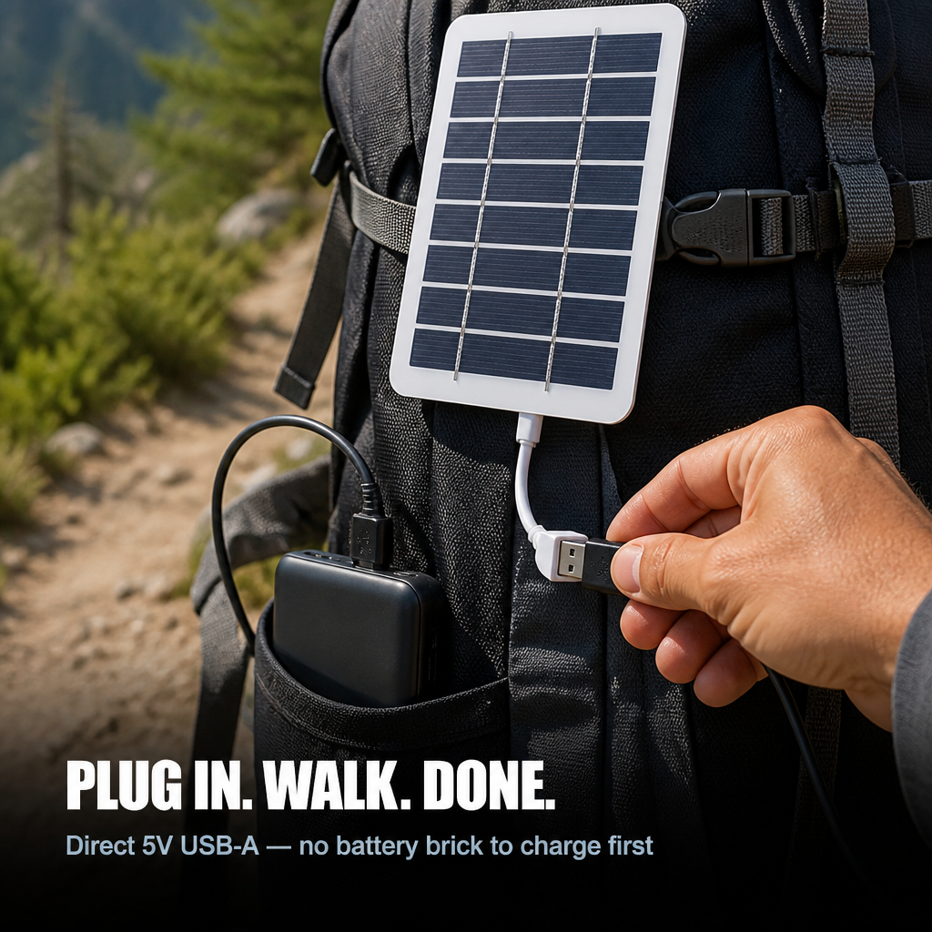 SolaraFlex™ — Attach to Your Pack, Recharge Power Banks on the Go While Hiking