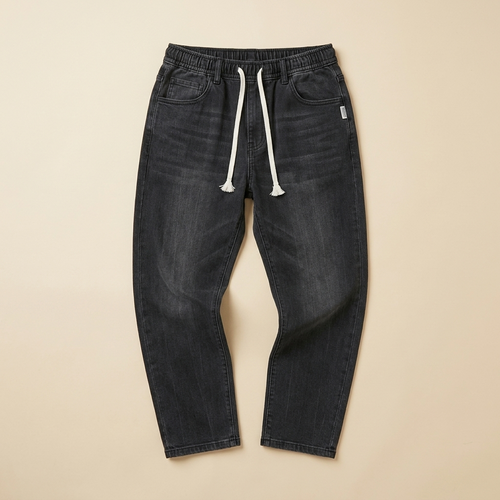 RamoraStride™ – Straight Leg Relaxed Jeans with Drawstring Waist