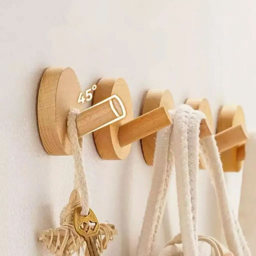 Nordic Style Wooden Wall Hook for Home Decor