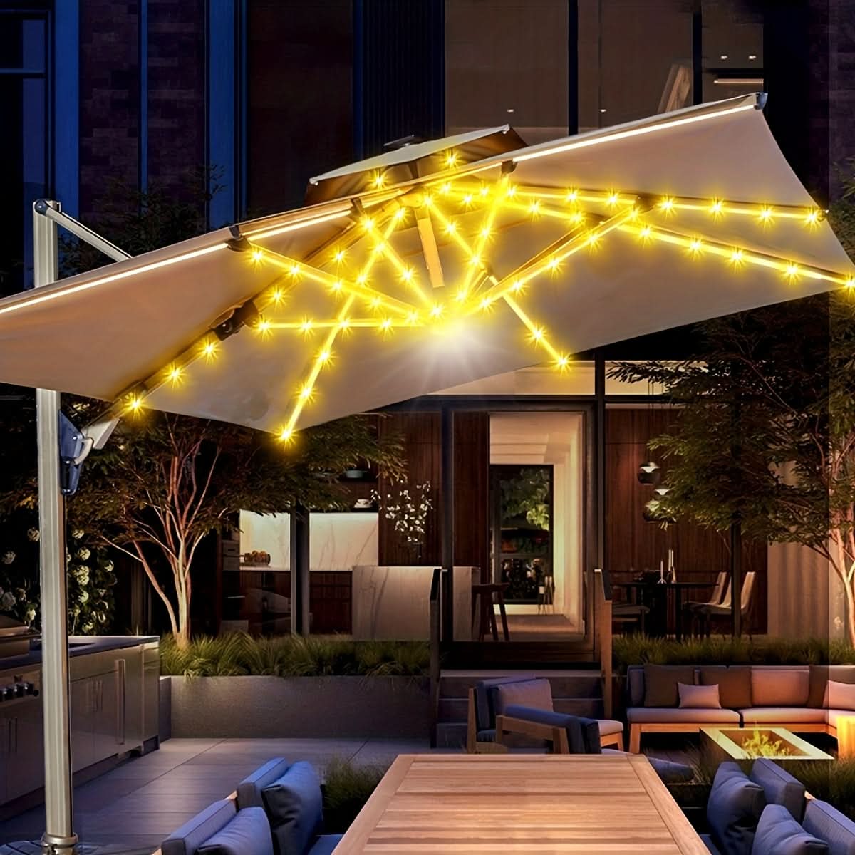 Remote-Controlled Cordless Light for Patio Umbrellas