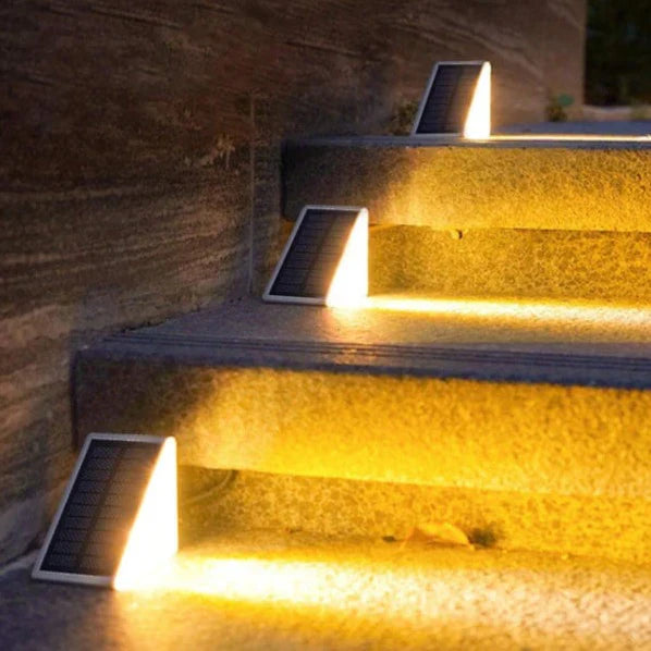 Outdoor Solar Stair Lights – Warm White LED Glow, Available in Packs of 4 or 10