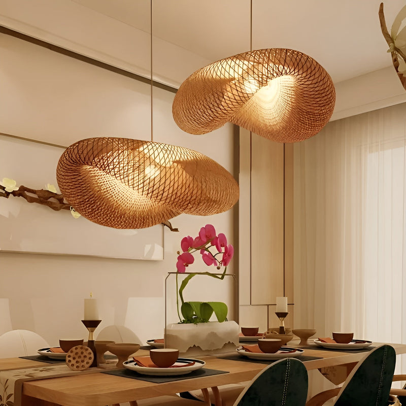 Organic-Style Bamboo Pendant Lamp Featuring Natural Design