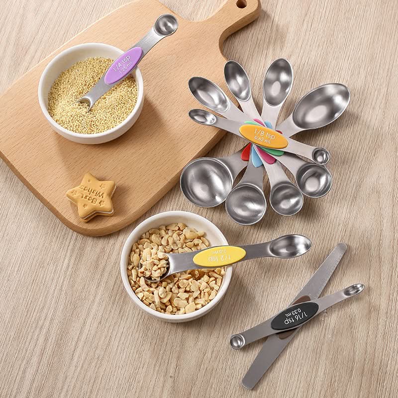 Set of Magnetic Measuring Spoons in Stainless Steel