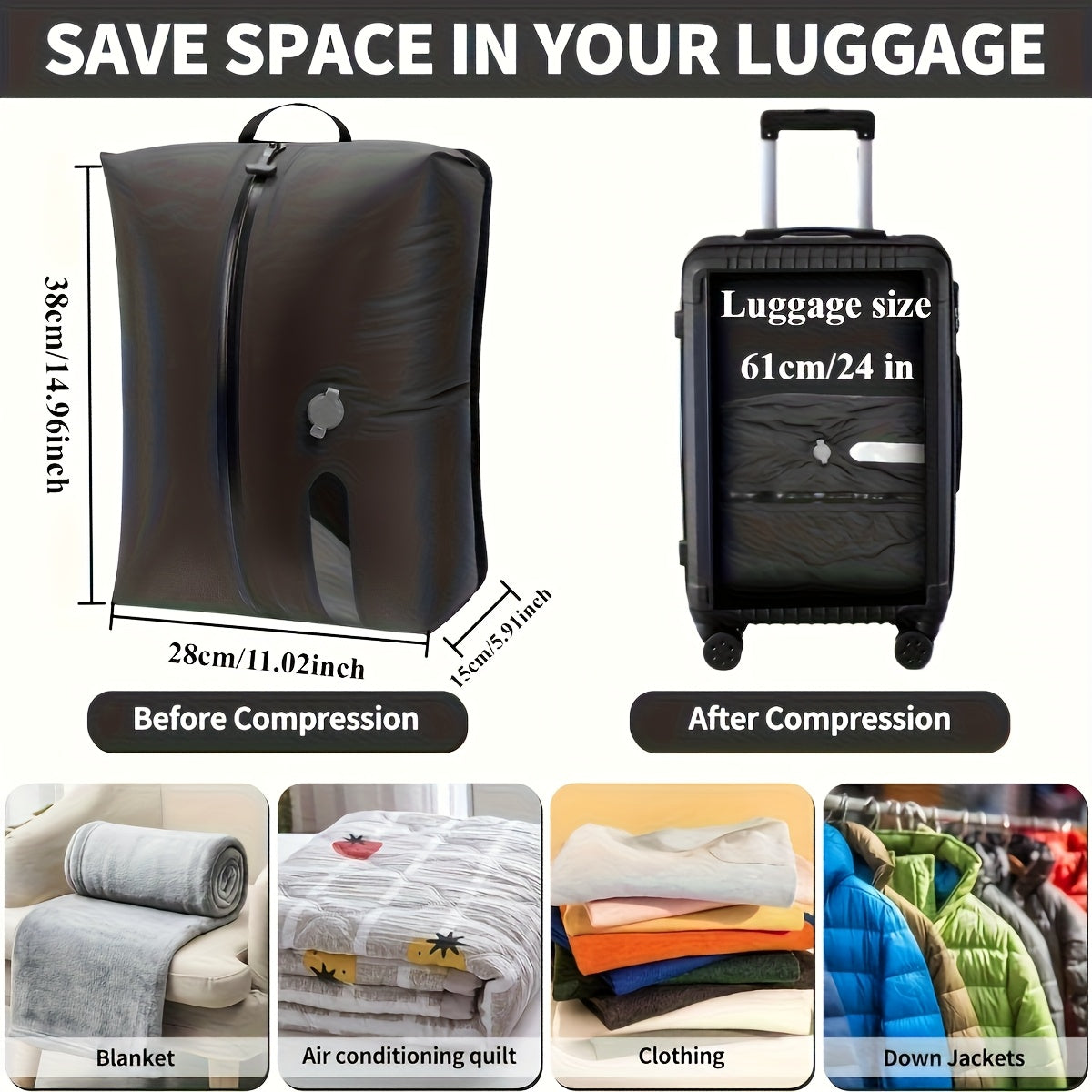 SpaceSaver Pro – Reusable Vacuum Bags for Efficient Packing