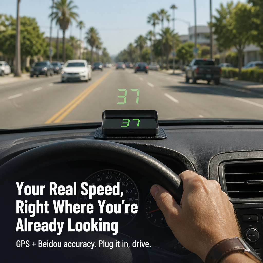 DriveSure™ GPS HUD — Display Your Actual Speed in HD Right on Your Windshield