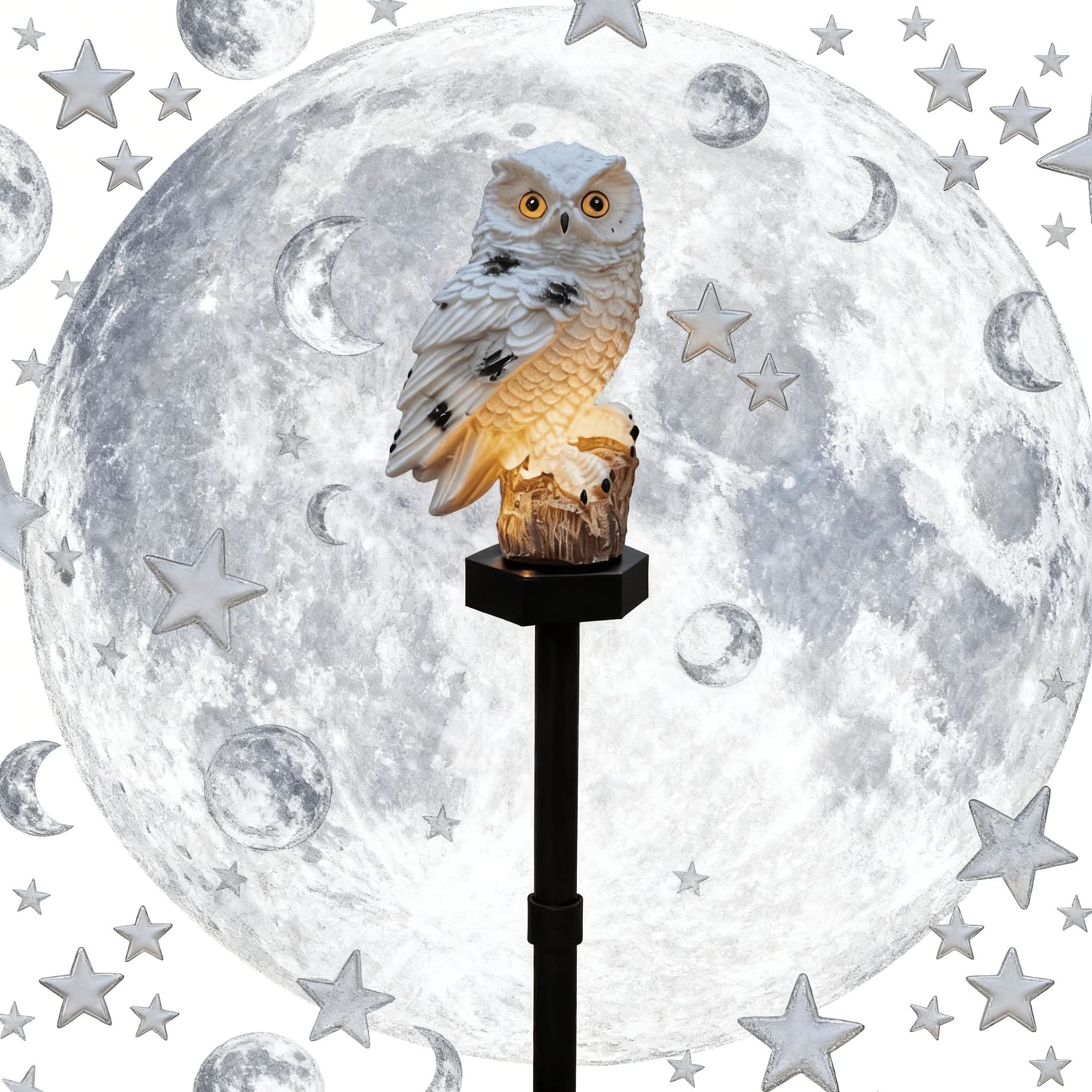 Garden Owl Statue Light with Solar LED