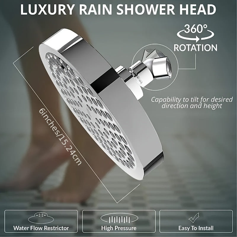 AquaLux - Deluxe Rain Shower Head with Customizable Angles