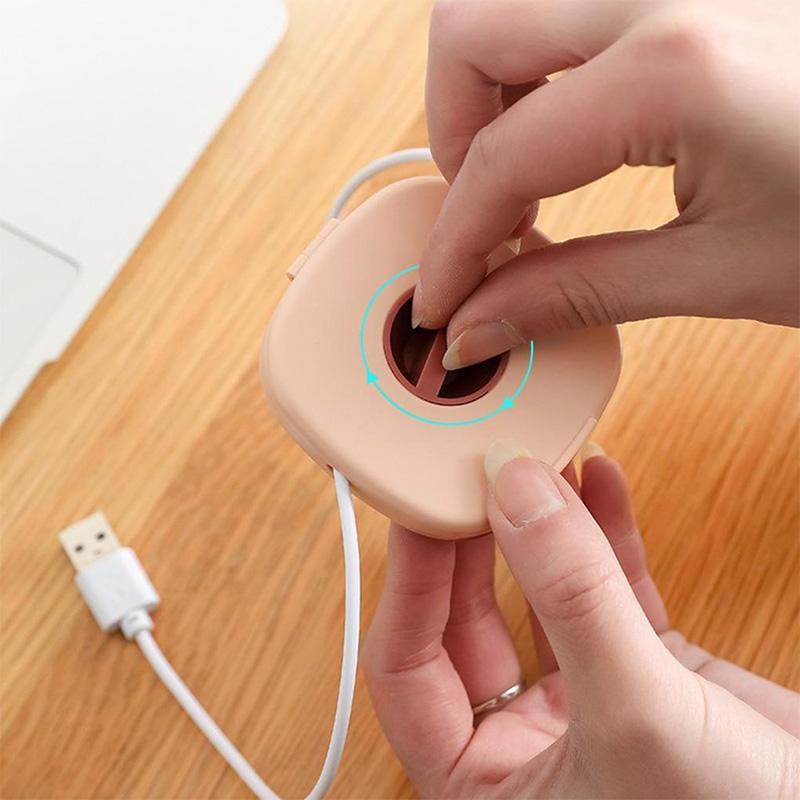 Compact Cable Reel with Built-in Phone Holder – 2-in-1 Design