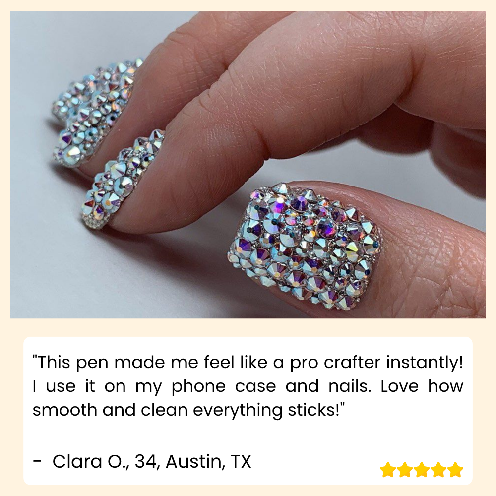 GlowPulse™ Rhinestone Pen — Craft Stunning Sparkle Effortlessly with Every Press