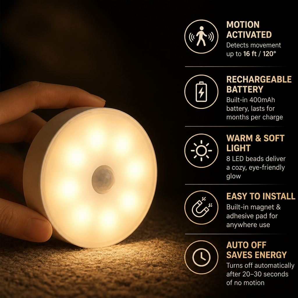 LumaBeam™ — Step Confidently Through Darkness with Instant, Hands-Free Glow