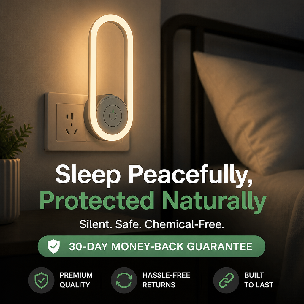 MosquiSafe™ — Sleep Peacefully with Silent, Chemical-Free Mosquito Protection