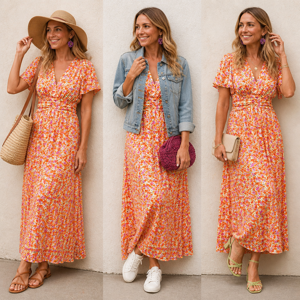 Celestelle™ Vintage Floral Dress — Feel Cool, Confident, and Effortlessly Radiant All Day Long