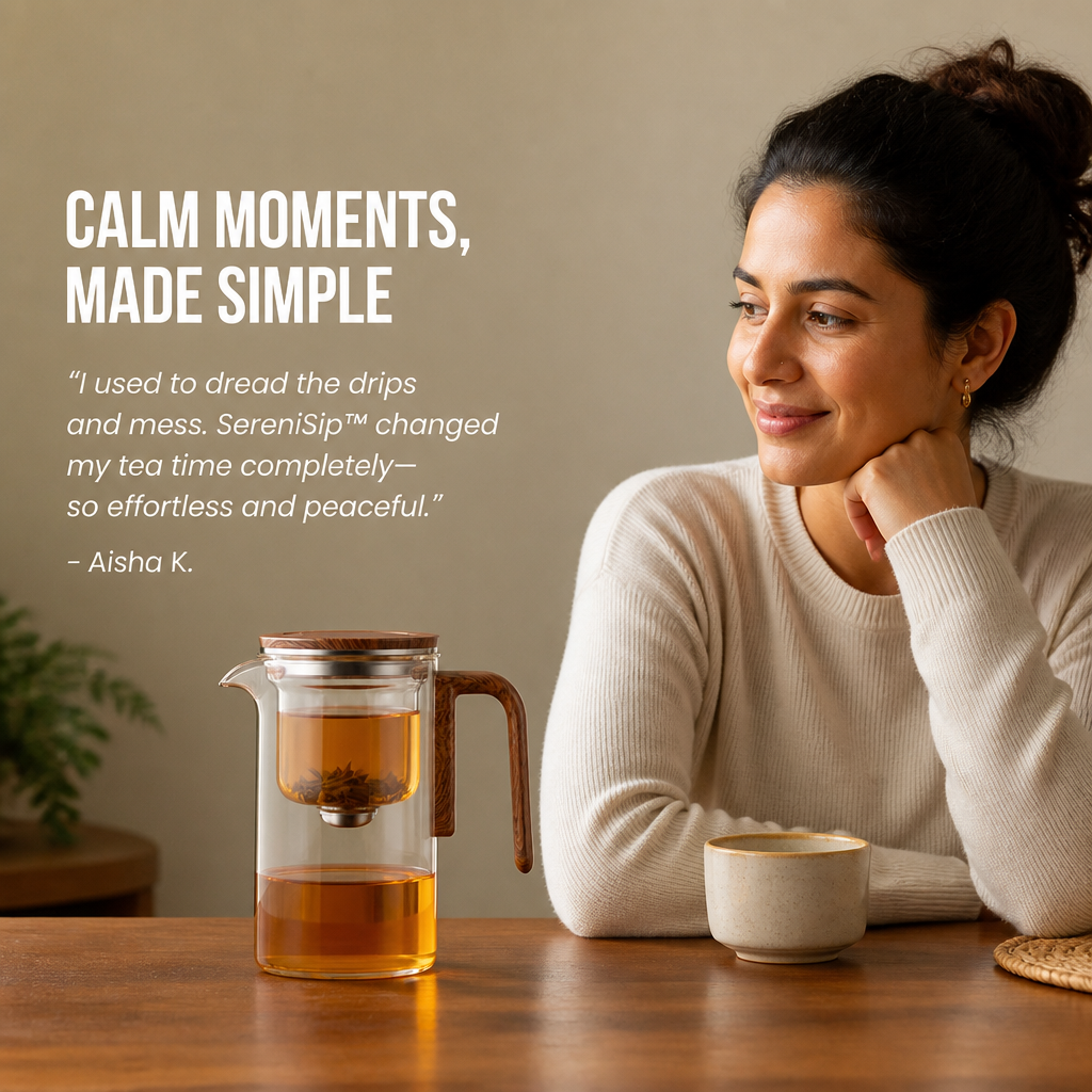 SereniSip™ — Experience Effortless Elegance and Pure Calm in Every Pour