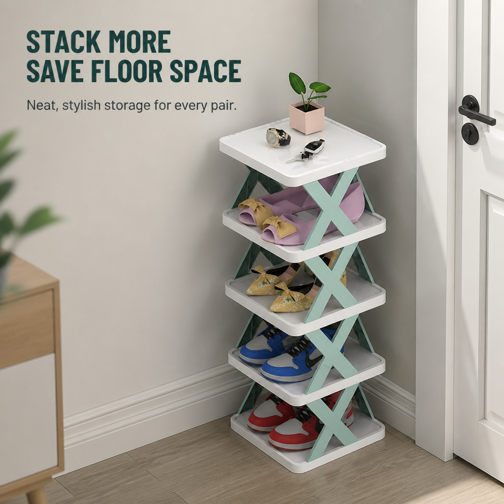 StrideSmart™ Stacker — Turn Shoe Chaos into Serene, Stylish Order Instantly