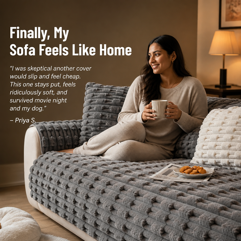LushNest™ — Wrap Your Sofa in Plush Velvet Comfort That Feels Like Home