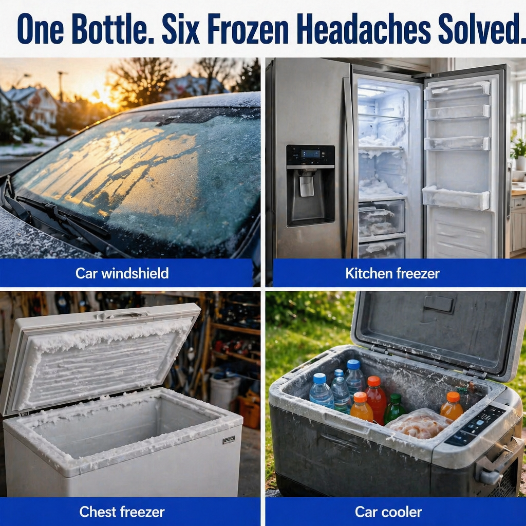FreezeEase™ — Dissolve Stubborn Freezer Ice Fast Without Scraping or Scratching