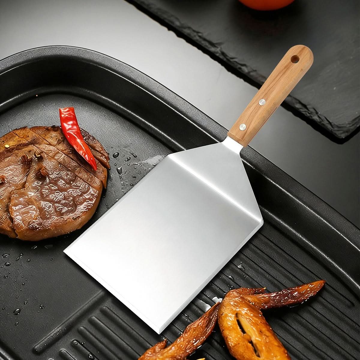 Ergonomic Steel BBQ Spatula with Durable Construction