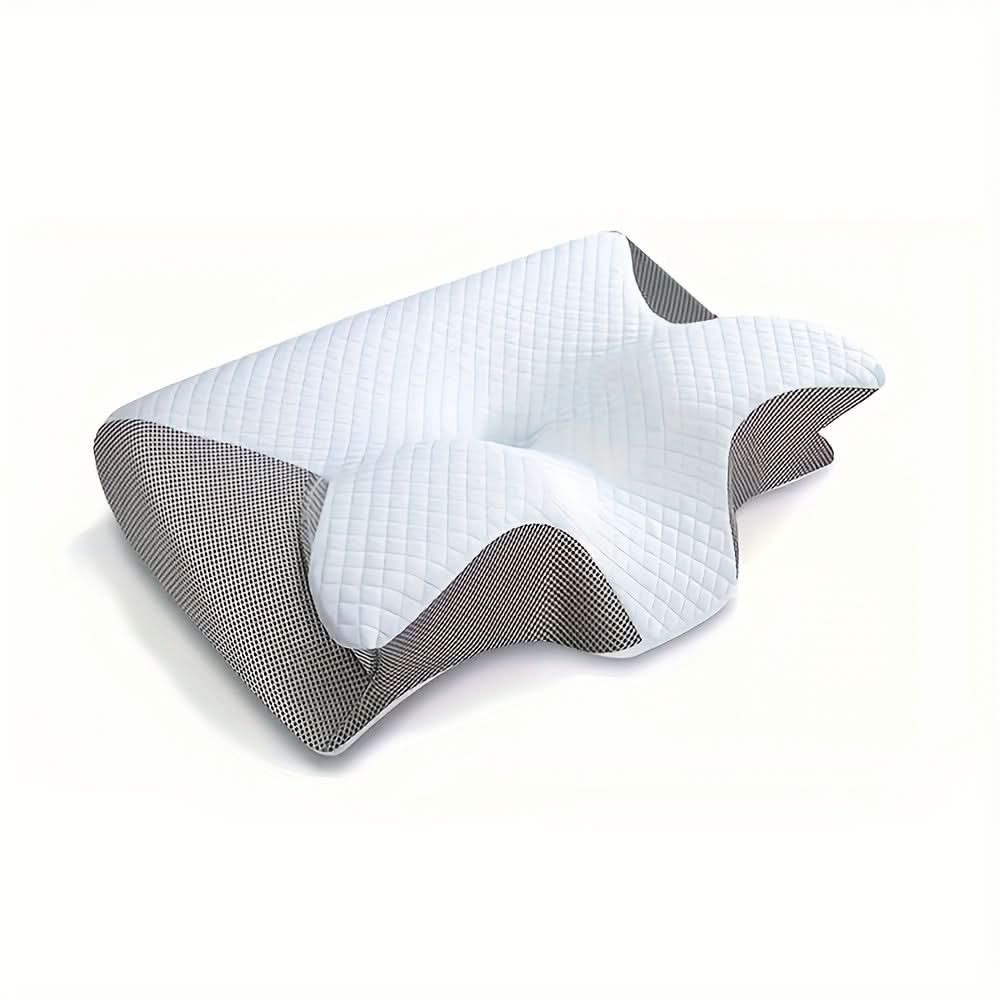 Contoured Neck Pillow with Memory Foam for Comfort and Support