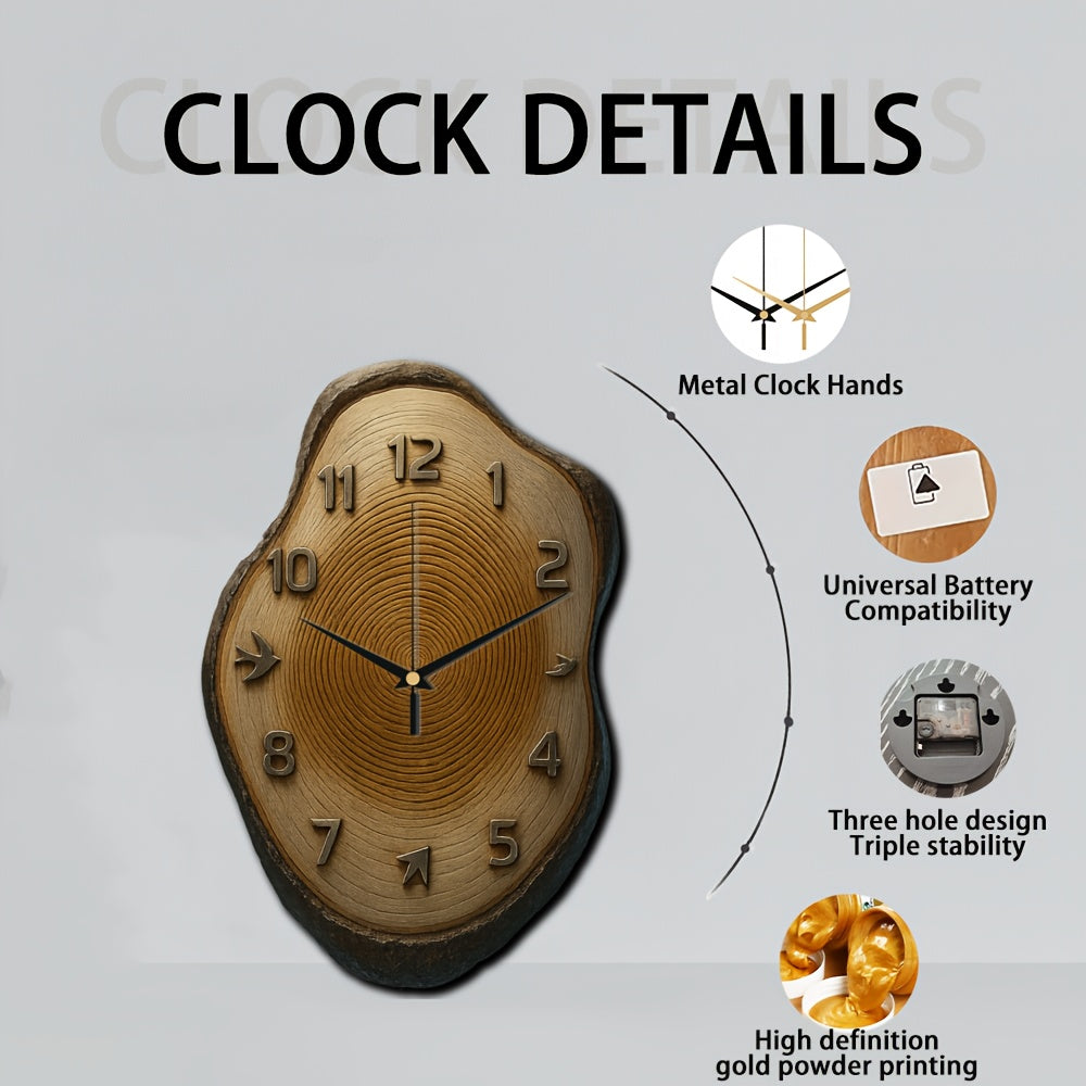 Natural Charm – Stylish Large Wooden Wall Clock