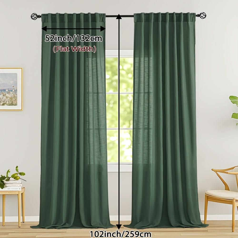 Flax Linen Sheer Curtains for Soft Light Filtering and Privacy