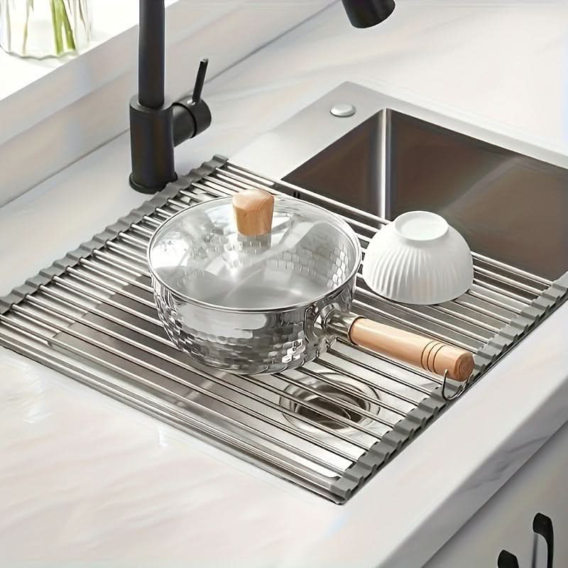 Collapsible Stainless Steel Dish Drainer Rack