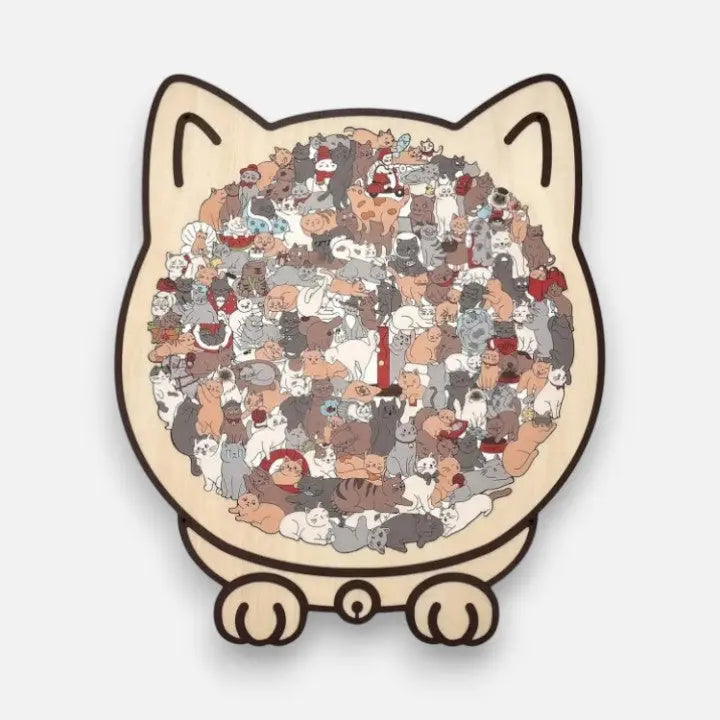 Wooden Cat Brain Teaser