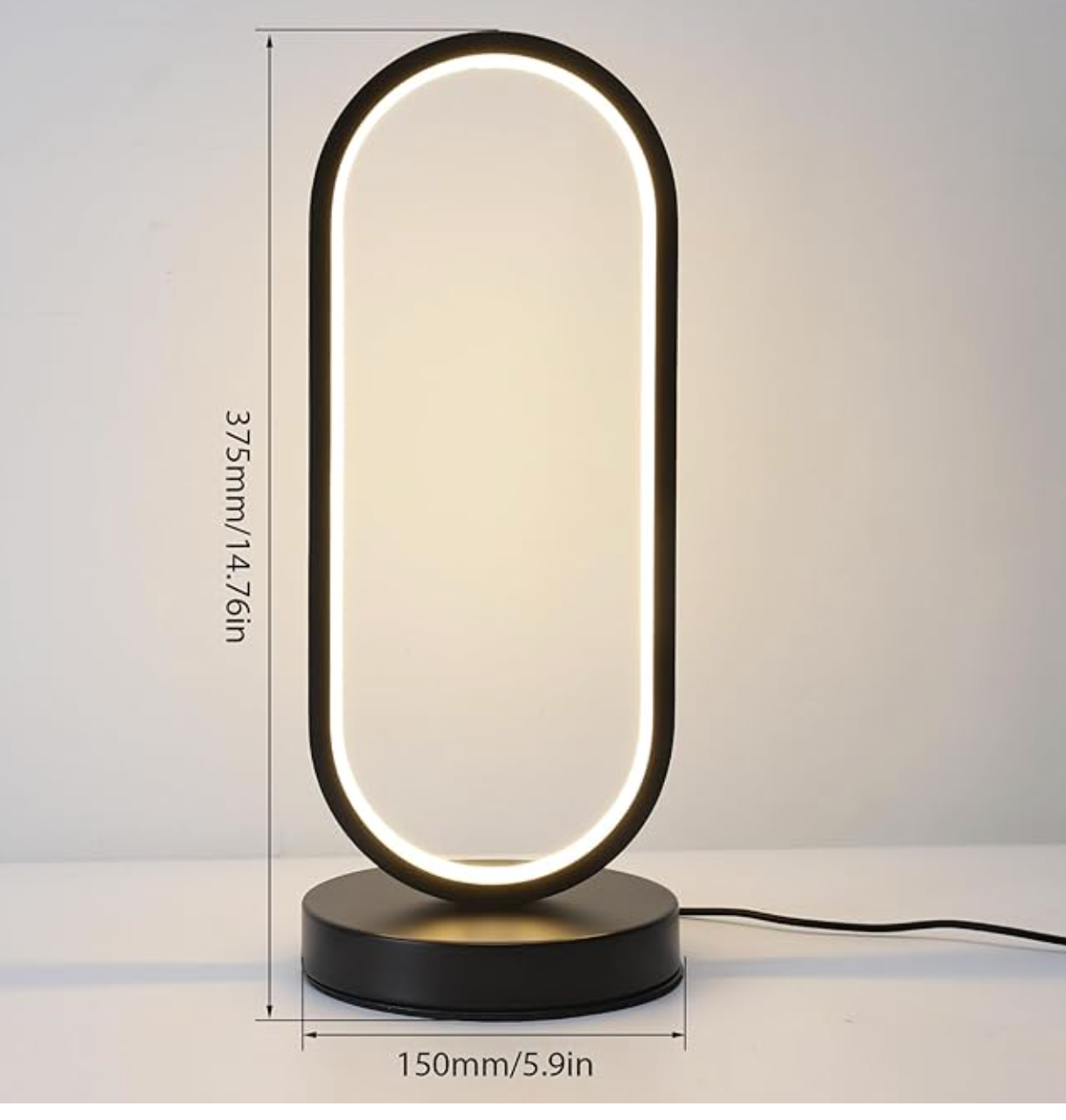 OvalGlow | Modern Touch-Control LED Desk Lamp with 3 Color Modes and Dimmable Light