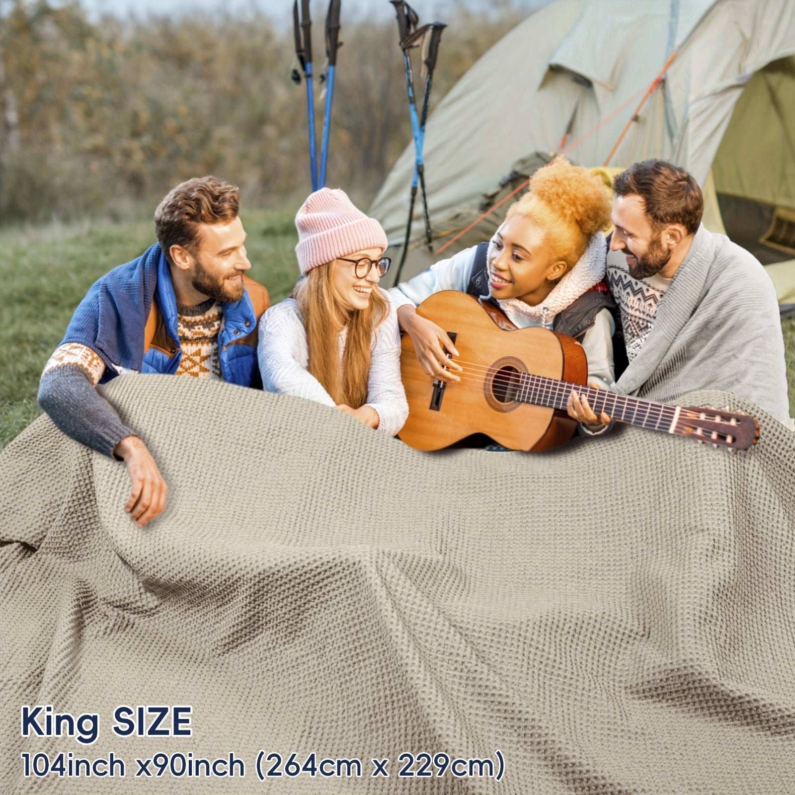 BREEZEWEAVE – All-Season Lightweight Waffle Blanket for Ultimate Comfort