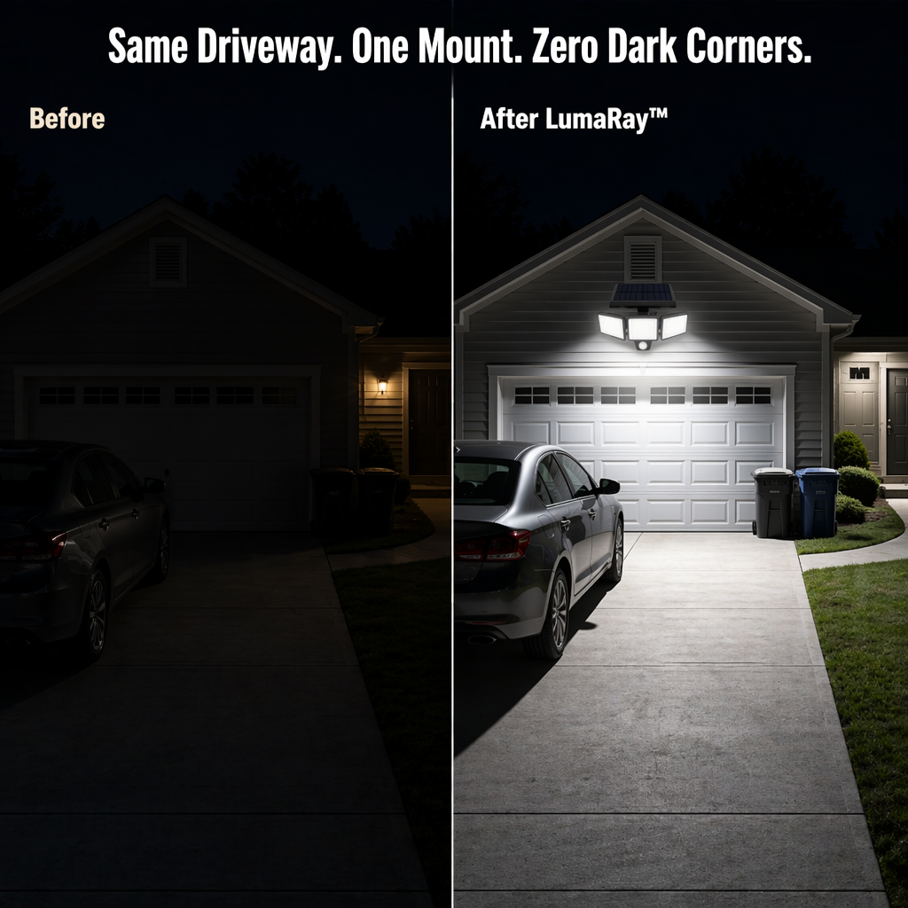 LumaRay™ — Illuminate Every Shadowy Spot With 270° of Solar Motion-Sensing Light
