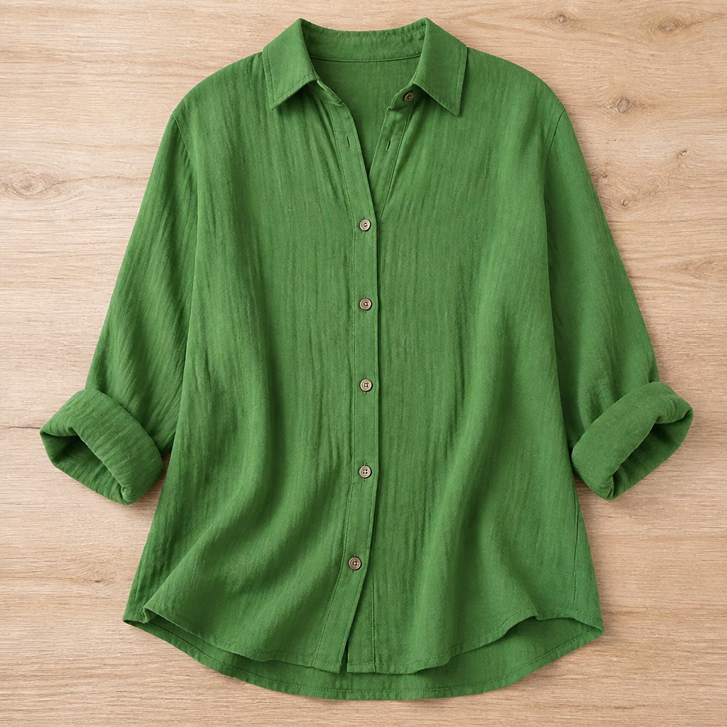 AvioraLuxe™ Pleated Lapel Shirt — Feel Stunningly Confident and Fresh All Day Long