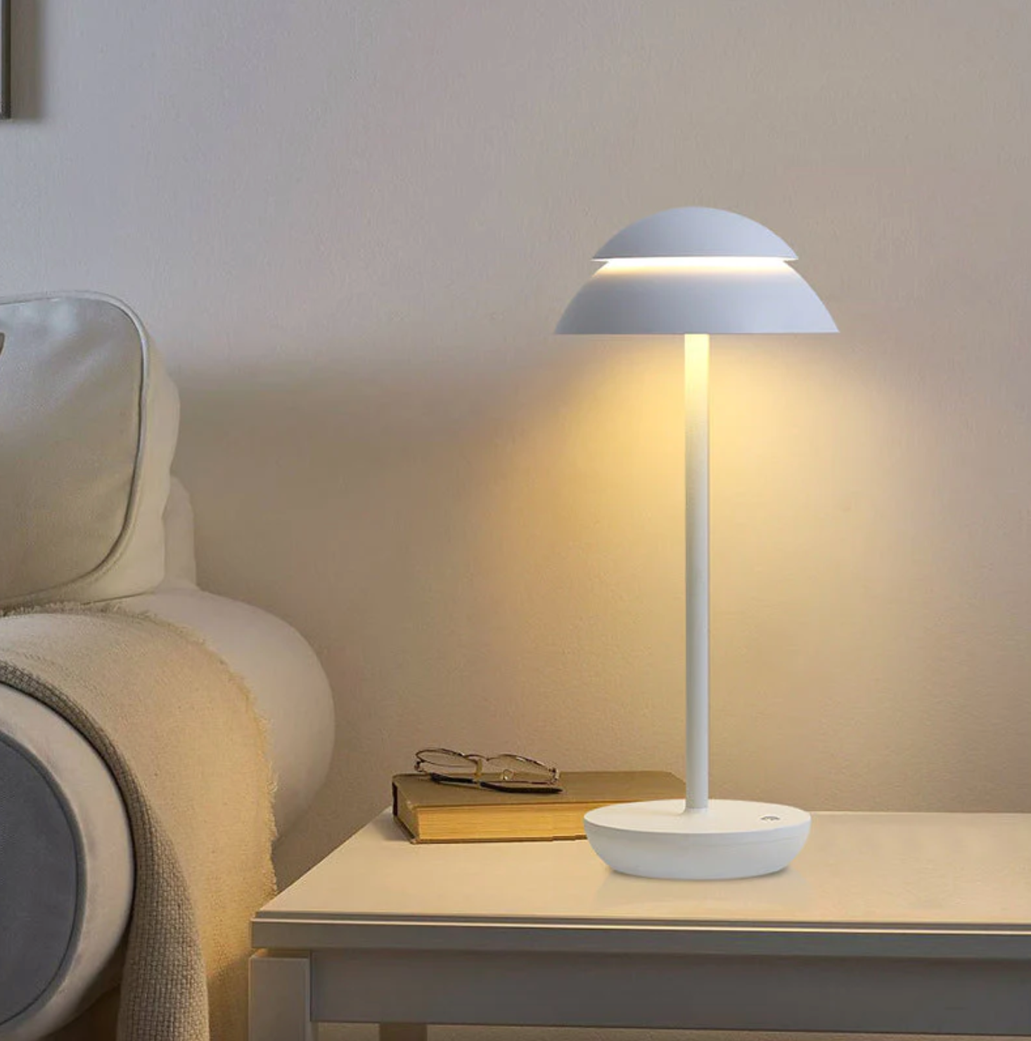Wireless Dimmable LED Battery Table Lamp LuxeGlow - Contemporary Touch Control | Living Room | Reading Lamp | Bedside Lamp
