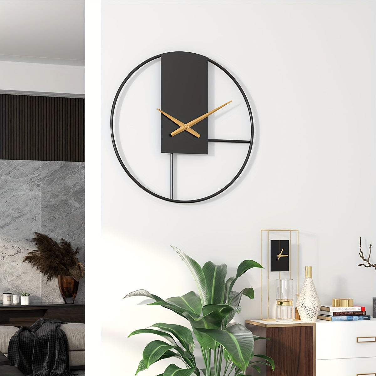 Sleek 16-Inch Modern Metal Wall Clock for Any Space