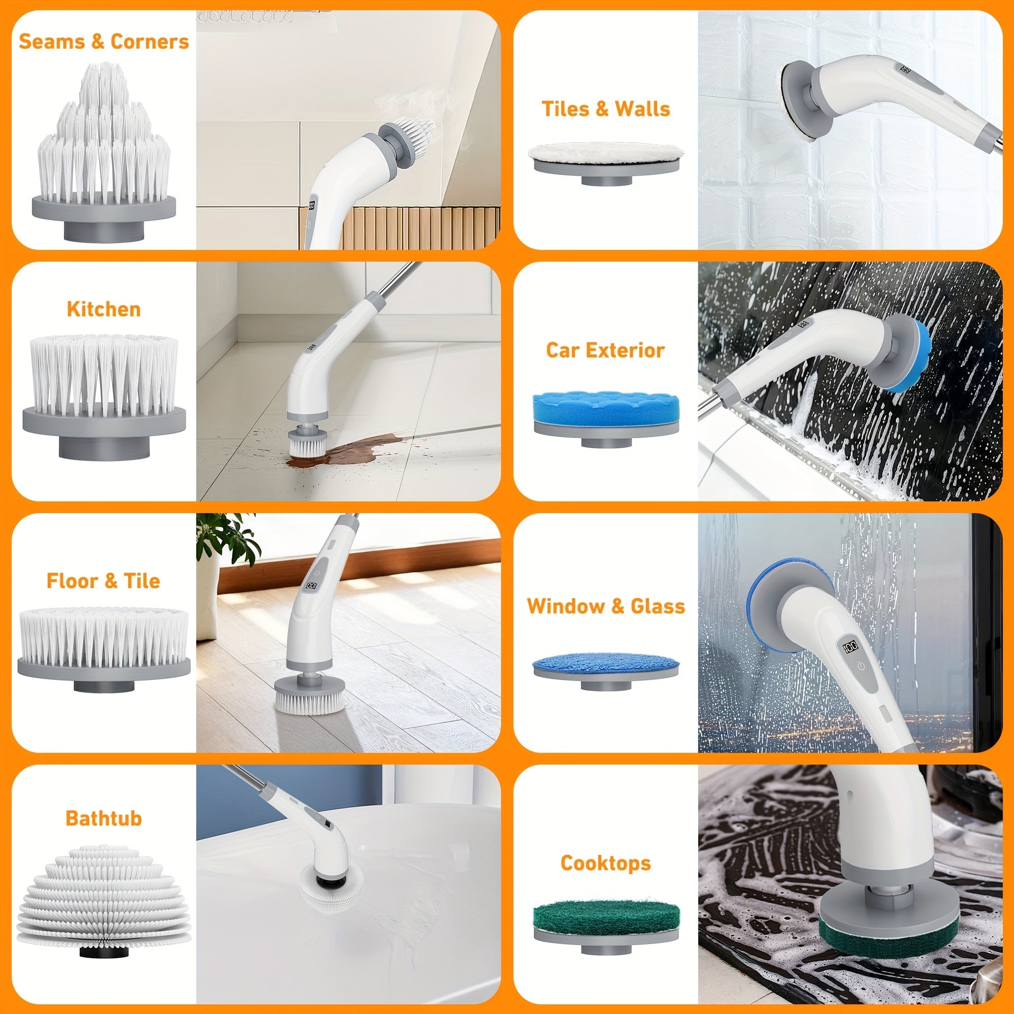 EazyClean - Cordless Electric Scrubbing Tool with Extendable Grip