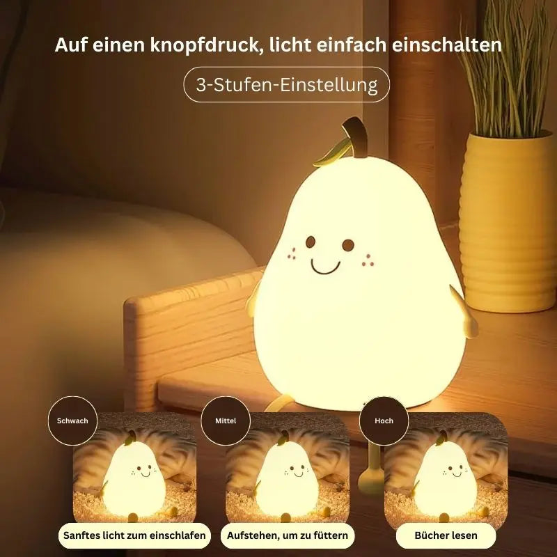 Teardrop-shaped silicone night lamp
