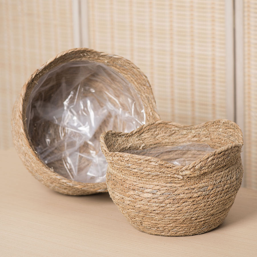 Woven Haven – Artisan Rattan Planter for Cozy Indoor Decor