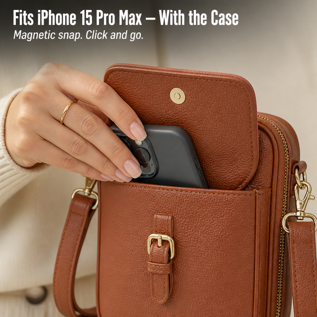 VeroCraft™ — Tote Phone, Cards & Everyday Essentials in a Sleek Crossbody