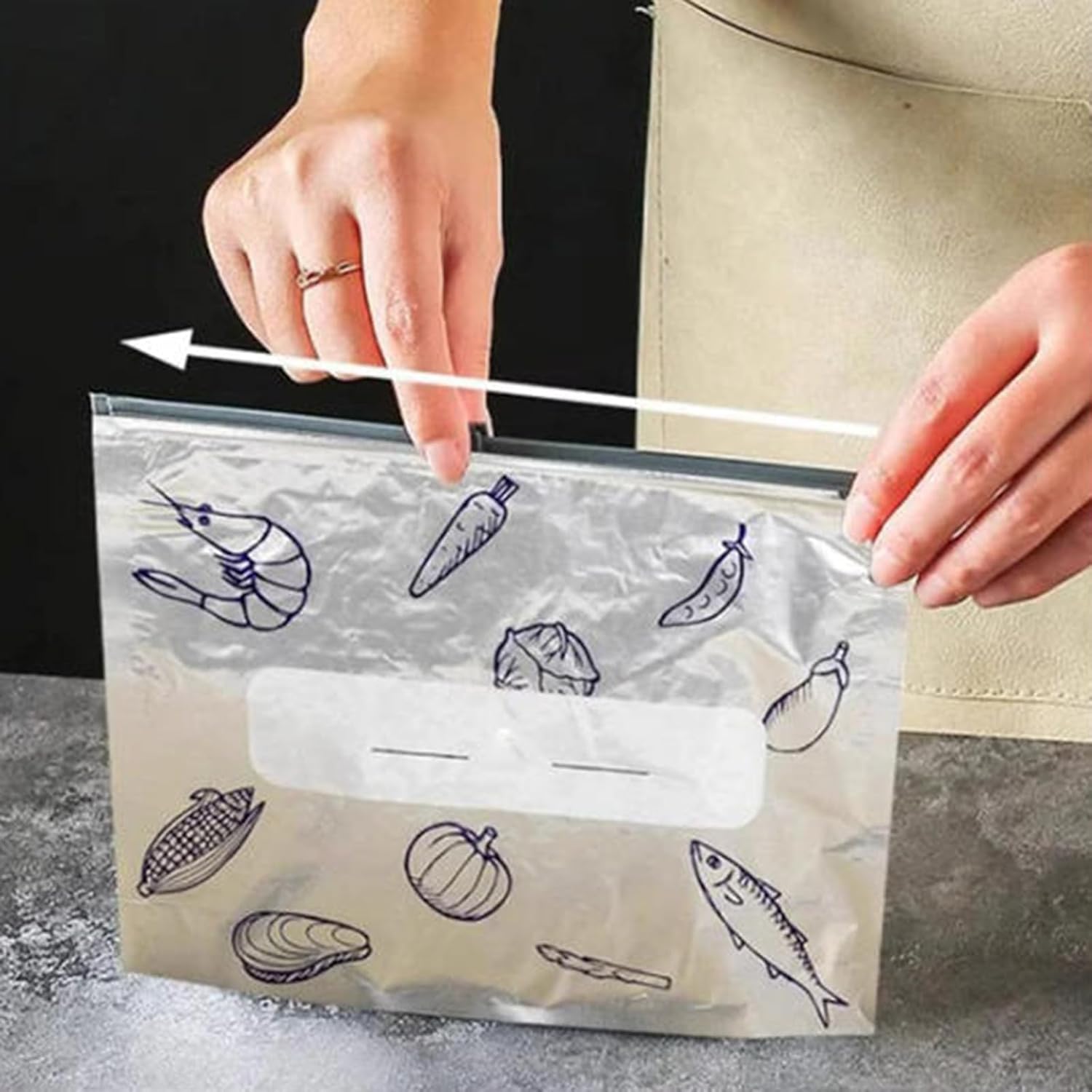 Set of 20 Reusable Aluminum Zip Closure Bags – Resealable Up to 200 Uses