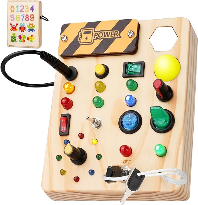 Interactive Learning Pinboard with 27 LED Lights for Kids