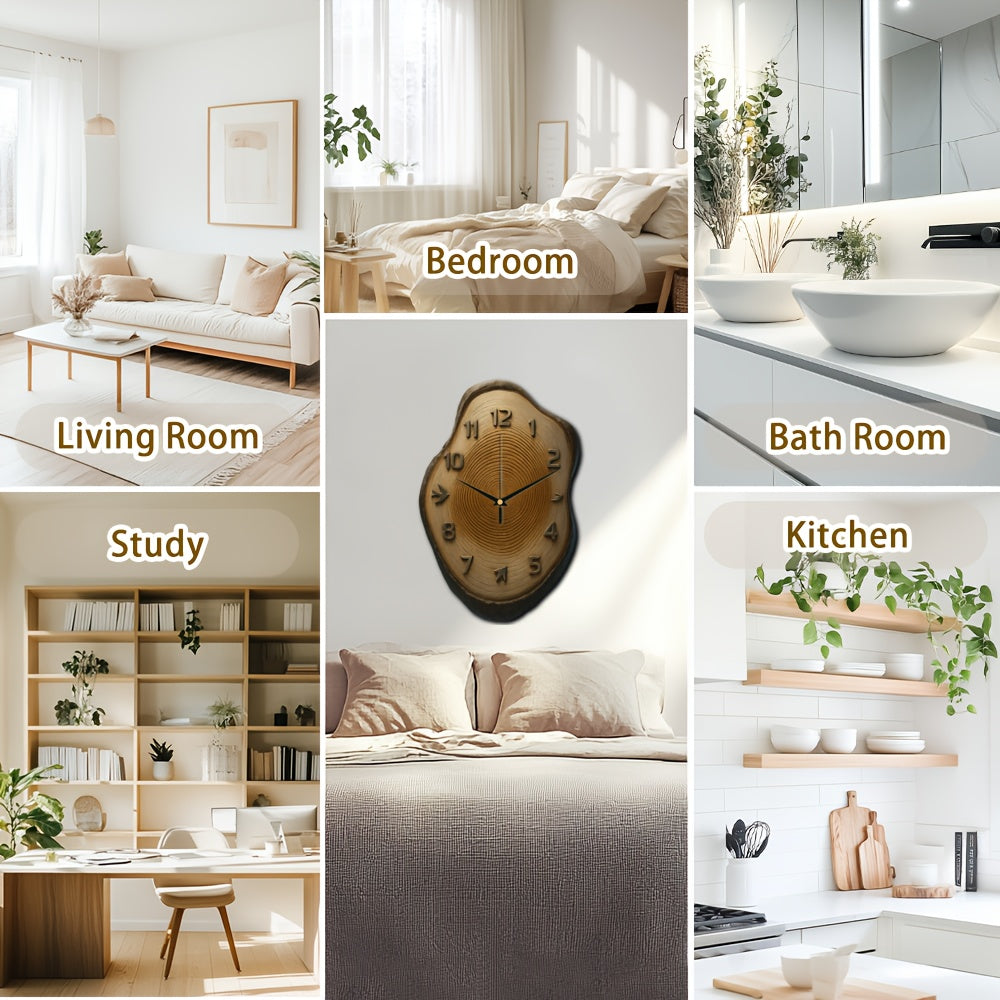 Natural Charm – Stylish Large Wooden Wall Clock