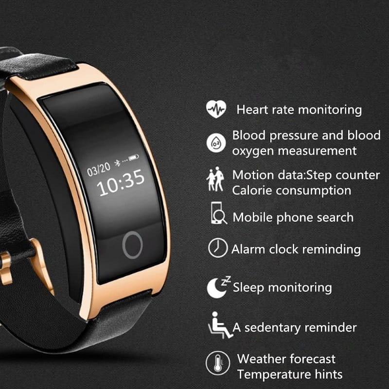 Sleek Smart Blood Pressure and Heart Rate Tracker Watch