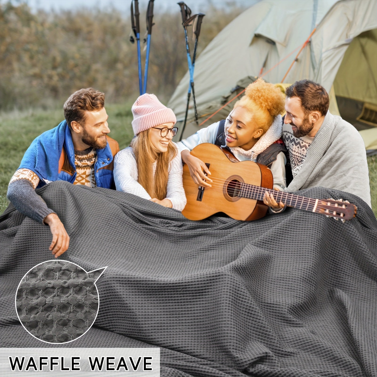 BREEZEWEAVE – All-Season Lightweight Waffle Blanket for Ultimate Comfort