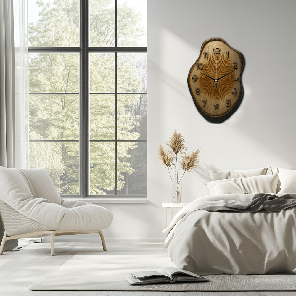 Natural Charm – Stylish Large Wooden Wall Clock