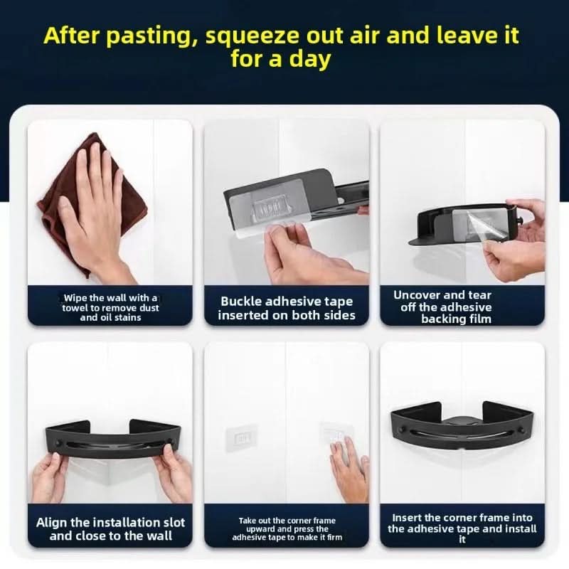 Adhesive Shower Shelf Organizer – No Drill Installation