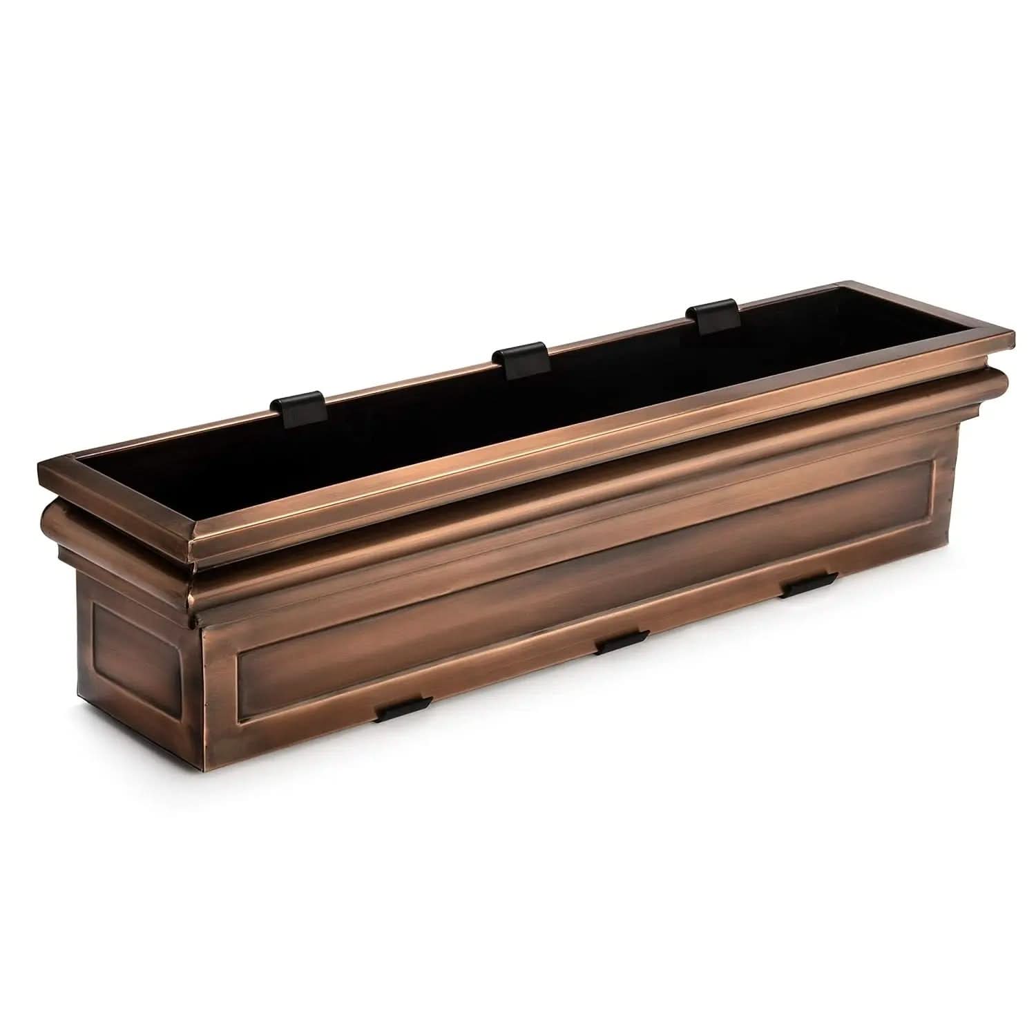 Outdoor Planter Box for Windows in Copper Finish